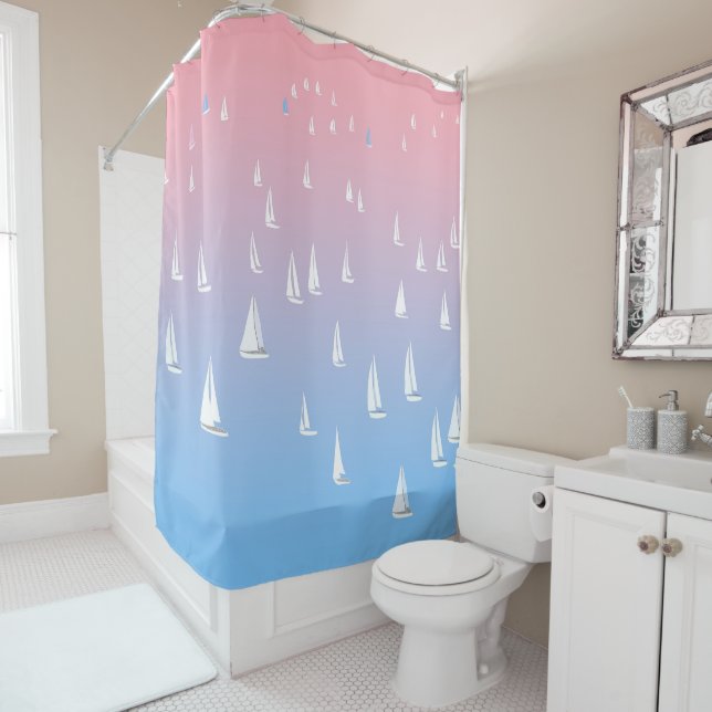 Sailing Boats on the Ocean   Shower Curtain (In Situ)
