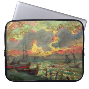 Sailing Boats on the Shore (by Kimon Loghi) Laptop Sleeve