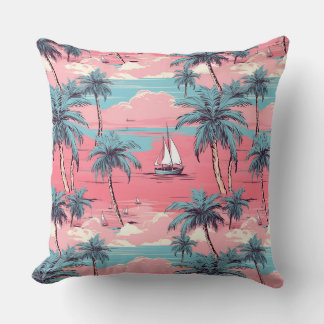 Sailing Boats & PalmTrees Cushion