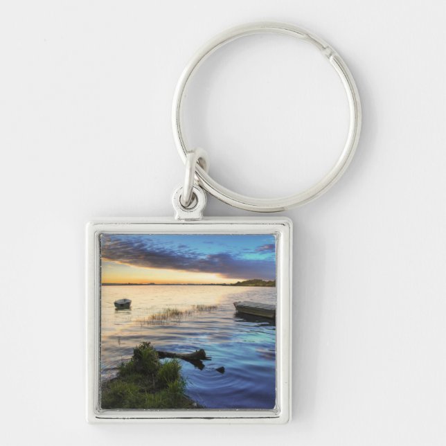 Sailing Boats Reflection From The Sunset Key Ring (Front)