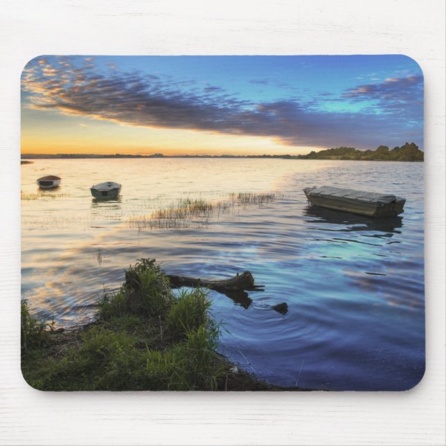 Sailing Boats Reflection From The Sunset Mouse Mat (Front)