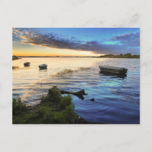 Sailing Boats Reflection From The Sunset Postcard