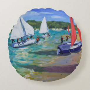 Sailing Boats Round Cushion