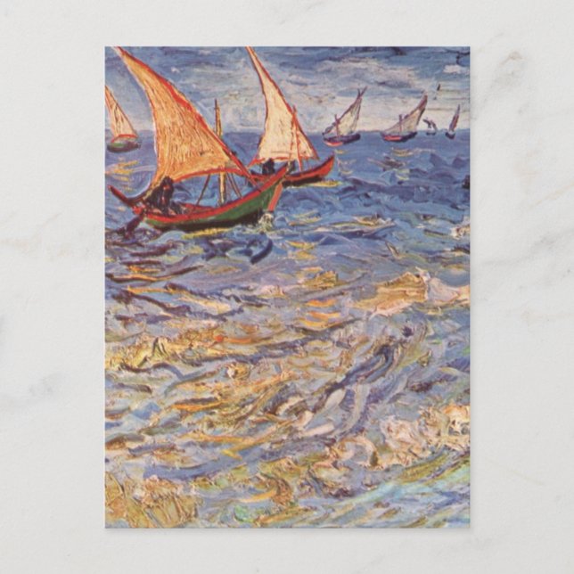 Sailing Boats - Vincent Van Gogh Postcard (Front)