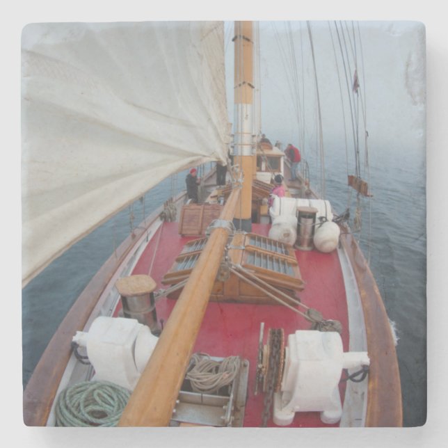 Sailing Boundary Pass Stone Coaster (Front)