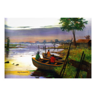 SAILING BY MOJISOLA A GBADAMOSI OKUBULE OIL ON CAN PHOTO PRINT