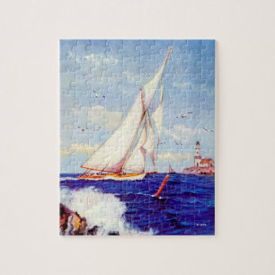 Sailing By The Lighthouse by Albert B. Marks Jigsaw Puzzle