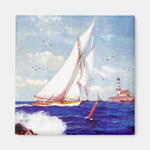 Sailing By The Lighthouse by Albert B. Marks Magnet
