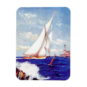 Sailing By The Lighthouse by Albert B. Marks Magnet