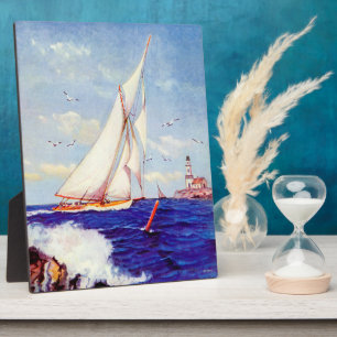 Sailing By The Lighthouse by Albert B. Marks Plaque