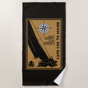 Sailing Cape Cod To Maine Beach Towel