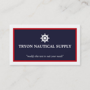 Sailing Captain's Ship Helm Nautical Supply Business Card