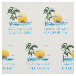 Sailing Catalina Island California Sailboat Fabric