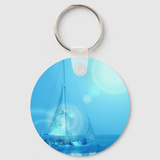 Sailing Catamaran Keychain (Front)