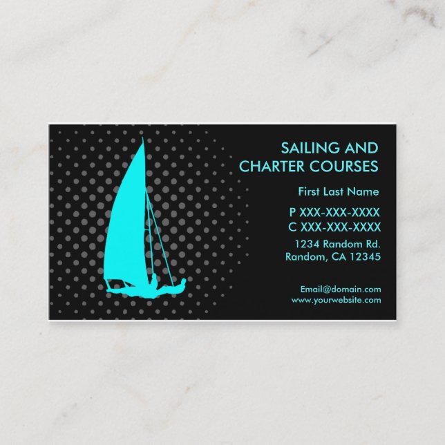 Sailing charter courses custom business cards (Front)
