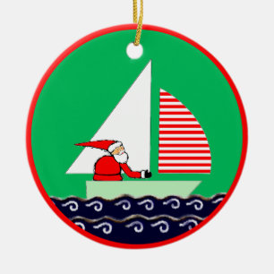 Sailing Christmas Ceramic Tree Decoration