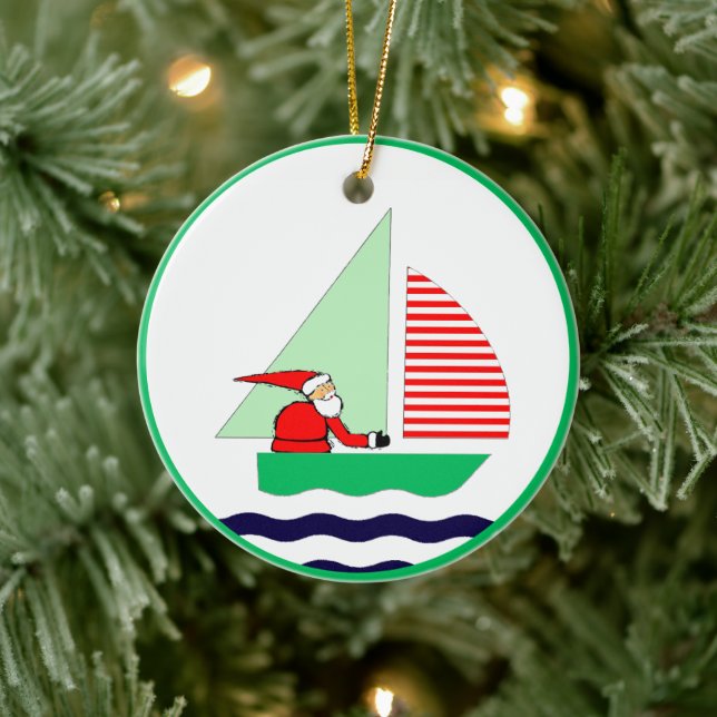 Sailing Christmas Ceramic Tree Decoration (Tree)