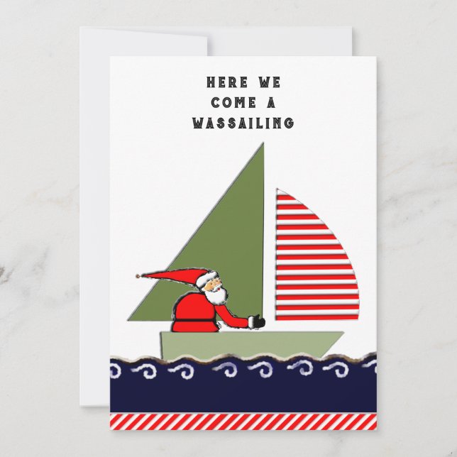 Sailing Christmas Holiday Card (Front)