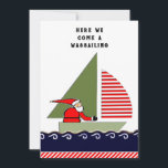 Sailing Christmas Holiday Card<br><div class="desc">Creative sailing-themed Christmas holiday greeting cards featuring Santa in a sailboat and funny quote. Edit text to add your name.</div>