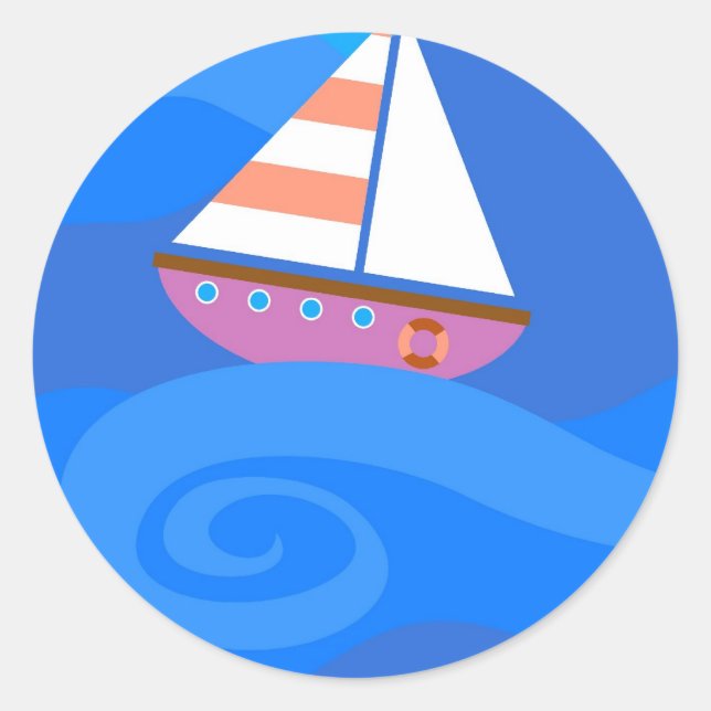 Sailing Classic Round Sticker (Front)