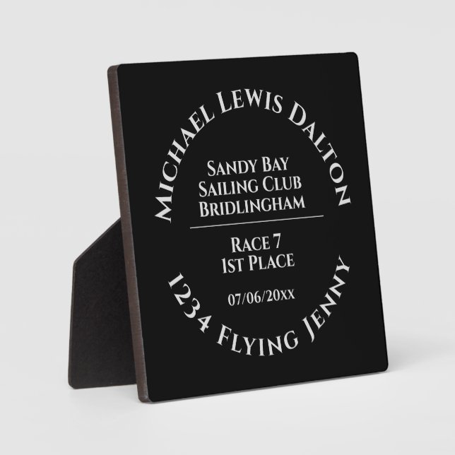 Sailing Club Trophy Plaque (Front)