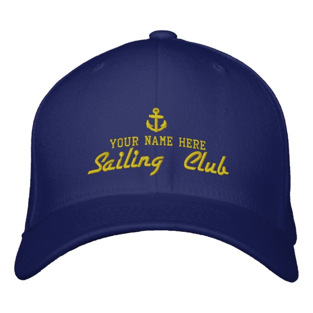Sailing club yachting embroidered hat (Front)
