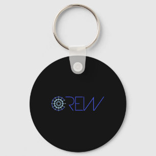 Sailing Crew Sailing Team Ship Steering Wheel Text Key Ring