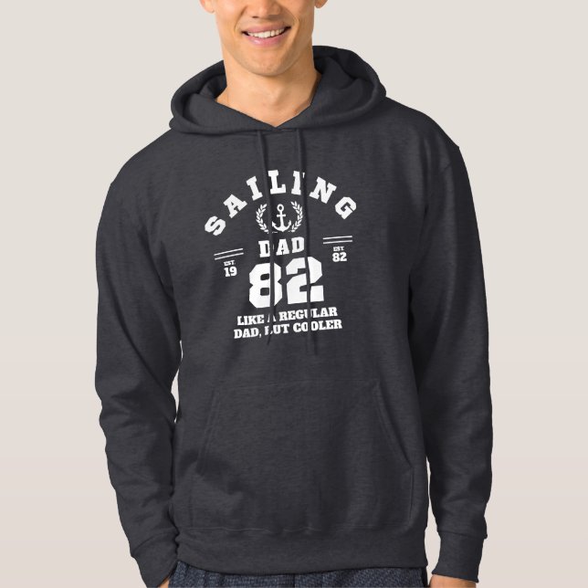 Sailing Dad Funny Boating Established 1982 Hoodie (Front)