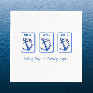 Sailing Days & Mahjong Nights Pung of Anchor Tiles Napkin