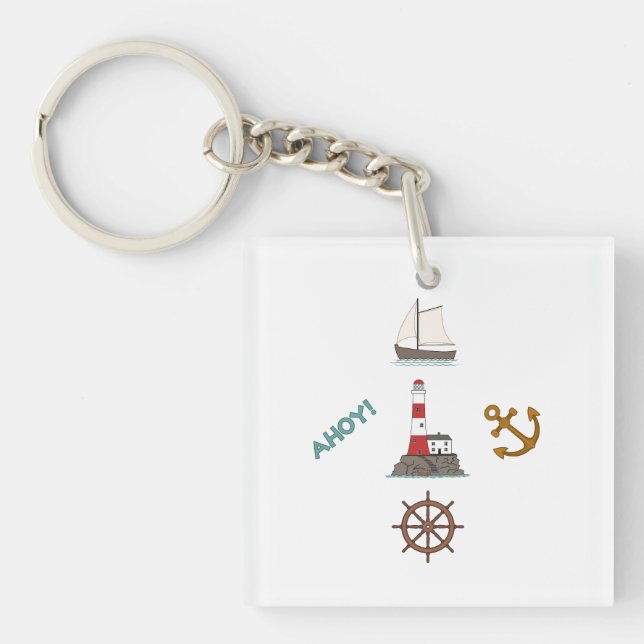 Sailing Design Colour Key Ring (Front)