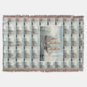 Sailing Frigate Duncan Dunbar Throw Blanket