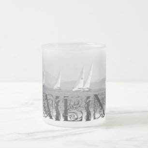 Sailing Frosted Glass Coffee Mug