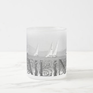 Sailing Frosted Glass Coffee Mug