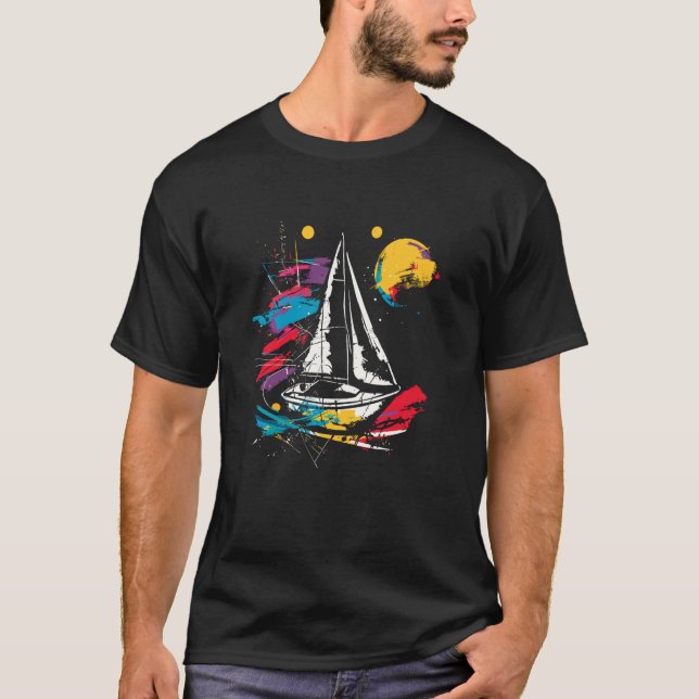 Sailing Graphic Beach Catamaran T-Shirt (Front)