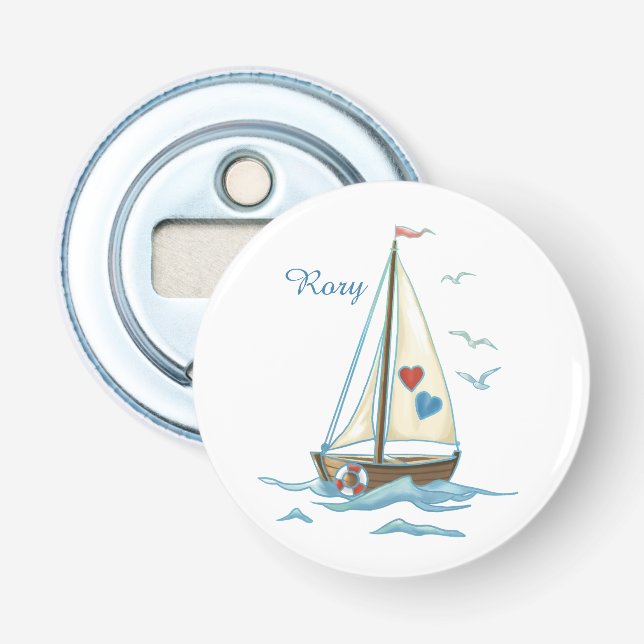 Sailing Hearts Bottle Opener (Front)