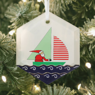 Sailing Holiday Gift Ceramic Ornament