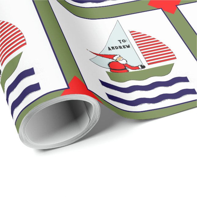 Sailing Holiday Gift Wrapping Paper (Roll Corner)