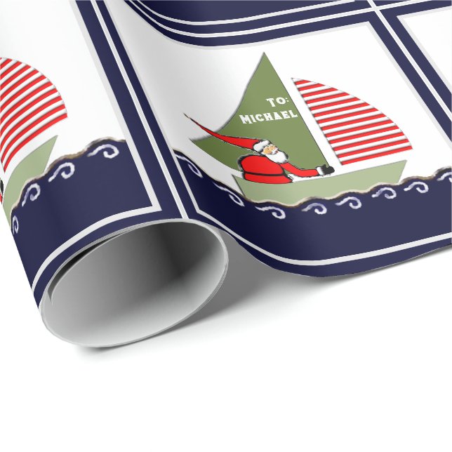 Sailing Holiday Gift Wrapping Paper (Roll Corner)