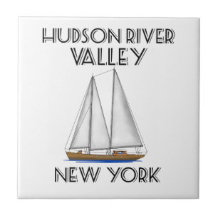 Sailing Hudson River New York Tile