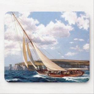 Sailing in a rough sea mouse mat