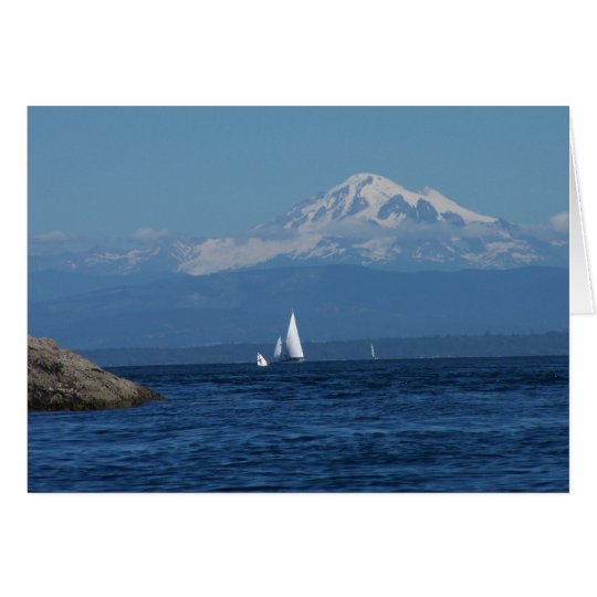Sailing in front of mt. Baker Card