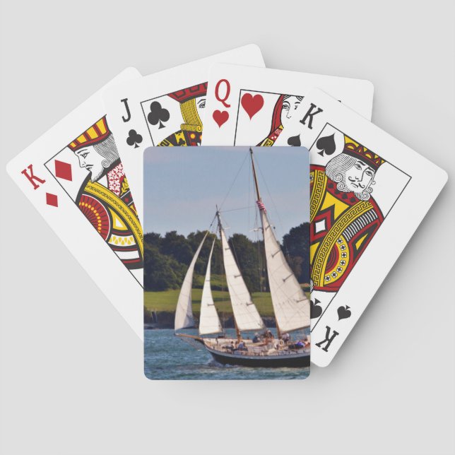 Sailing In Newport, Rhode Island, USA Playing Cards (Back)