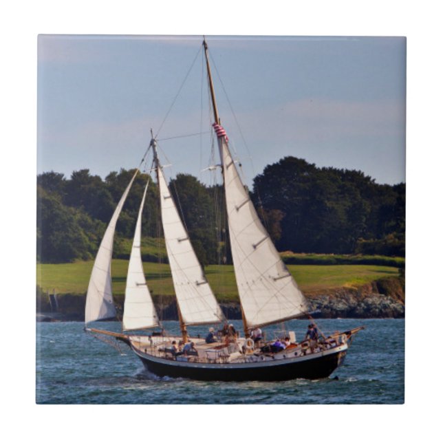 Sailing In Newport, Rhode Island, USA Tile (Front)