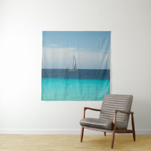 Sailing in the Caribbean Sea #1 #ocean #wall #art Tapestry