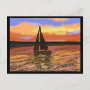 Sailing in the Orange Sun Postcard