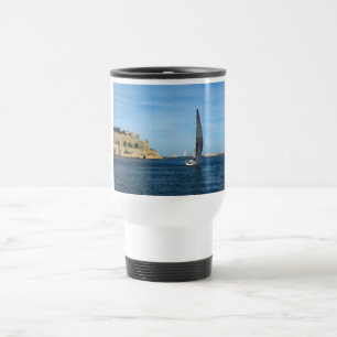 Sailing in Valletta harbour, Malta Travel Mug