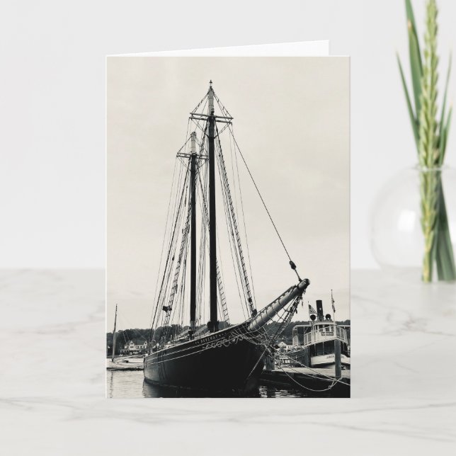 Sailing into History Tall Ship Photo Greeting Card (Front)