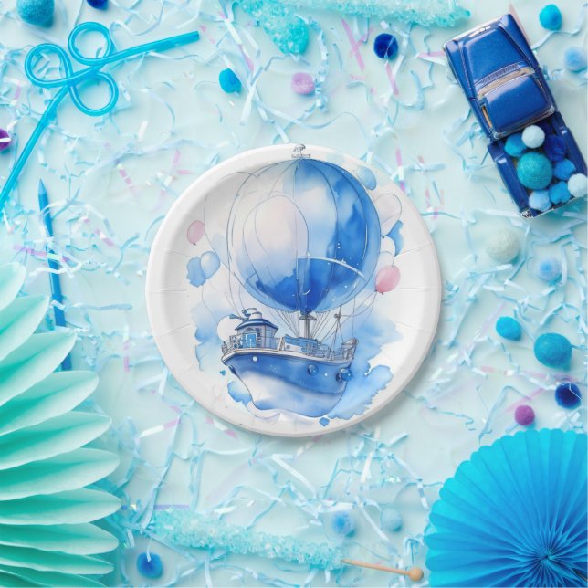 Sailing into Parenthood: Nautical Boy Baby Shower Paper Plate (Party)