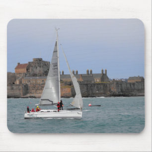 Sailing into St Helier harbour Mouse Mat