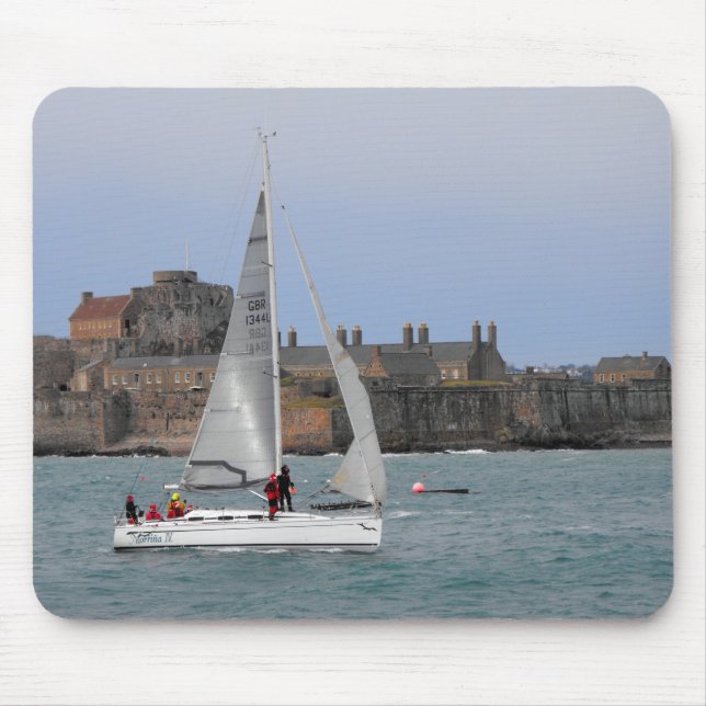 Sailing into St Helier harbour Mouse Mat (Front)